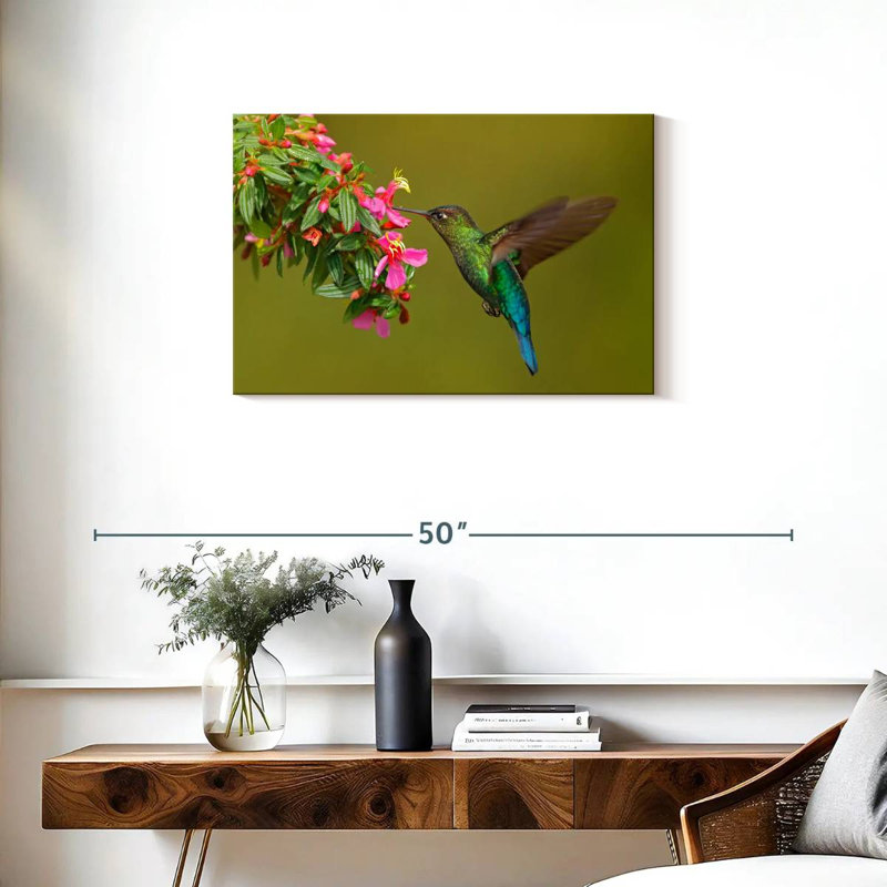 Brampt Hummingbird Feeding, 20" H x 30" W