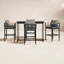 Ensemble de table de bar d'extérieur 5 pièces en aluminium avec coussins gris Florentine