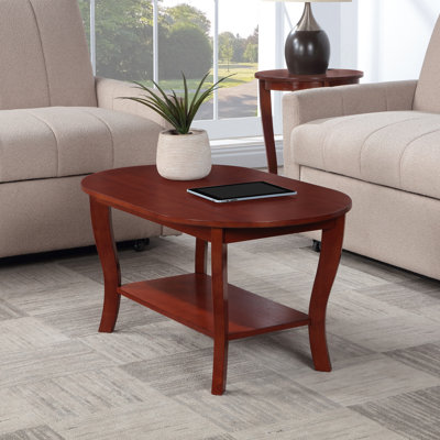 Table basse ovale 36 "avec tablette Carbin
