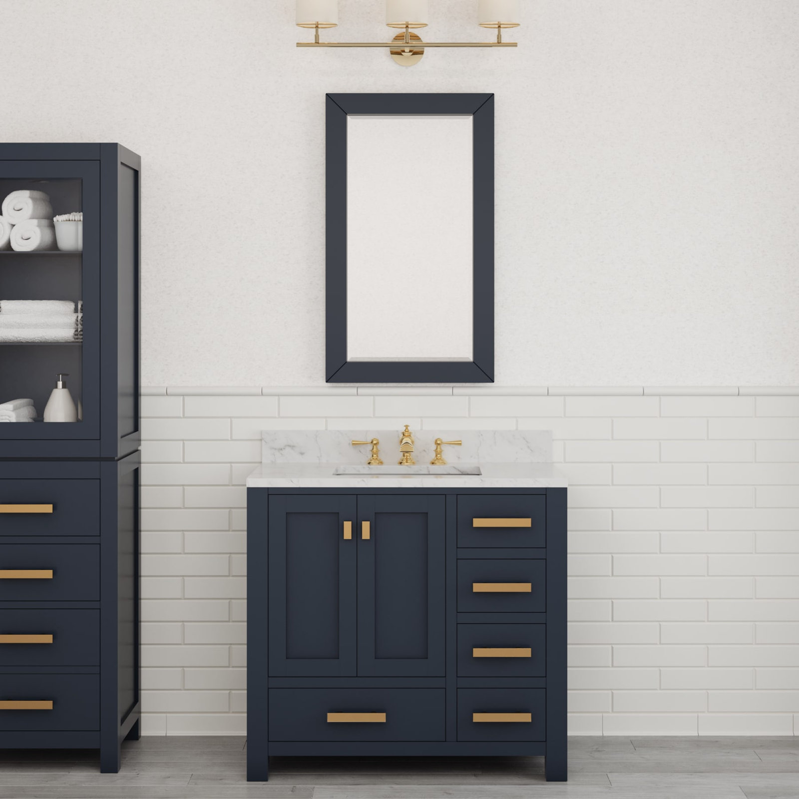 Steve 36'' Single Bathroom Vanity, Monarch Blue