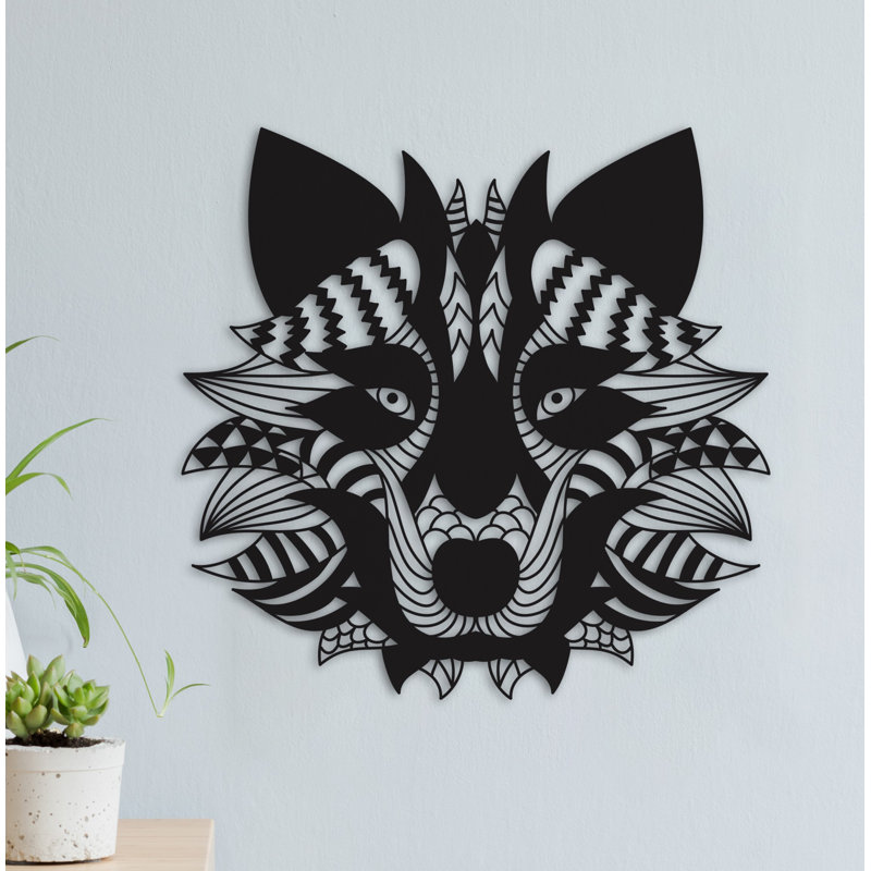 Décoration murale en métal, H 33 po x l 34 po x P 0,5 po, Noir