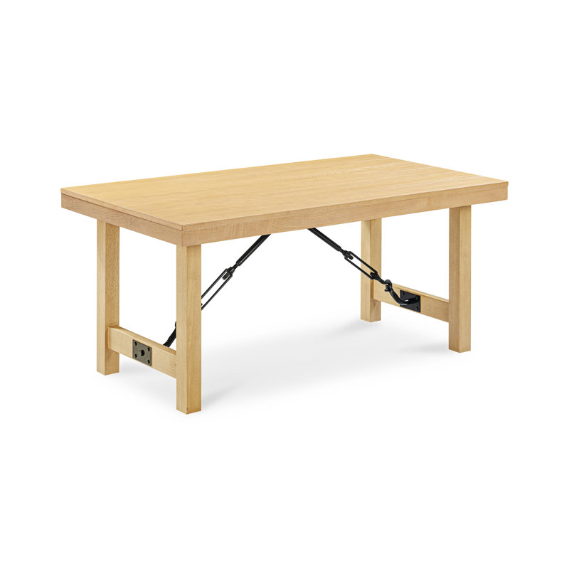 Cornesia Rectangular 68" Ash Solid Wood Four Leg Dining Table, Natural Oak