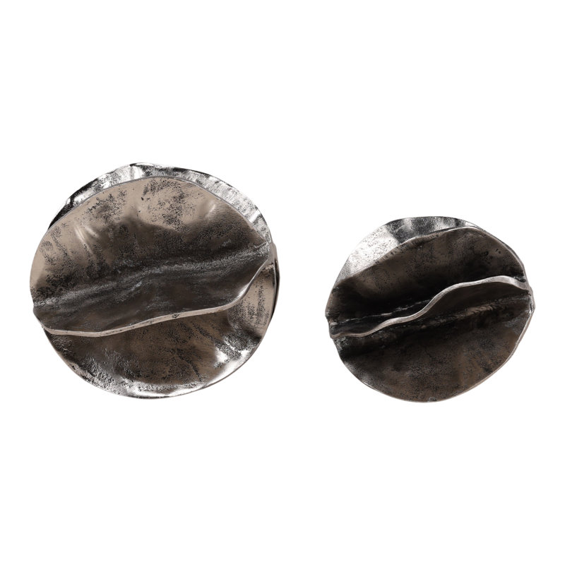 Ensemble de 2 sculptures Melisandre, nickel antique