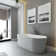 55.1"L x 27.6 "W x 22.8"H Solid Surface Freestanding Oval Tub with Overflow and Drain