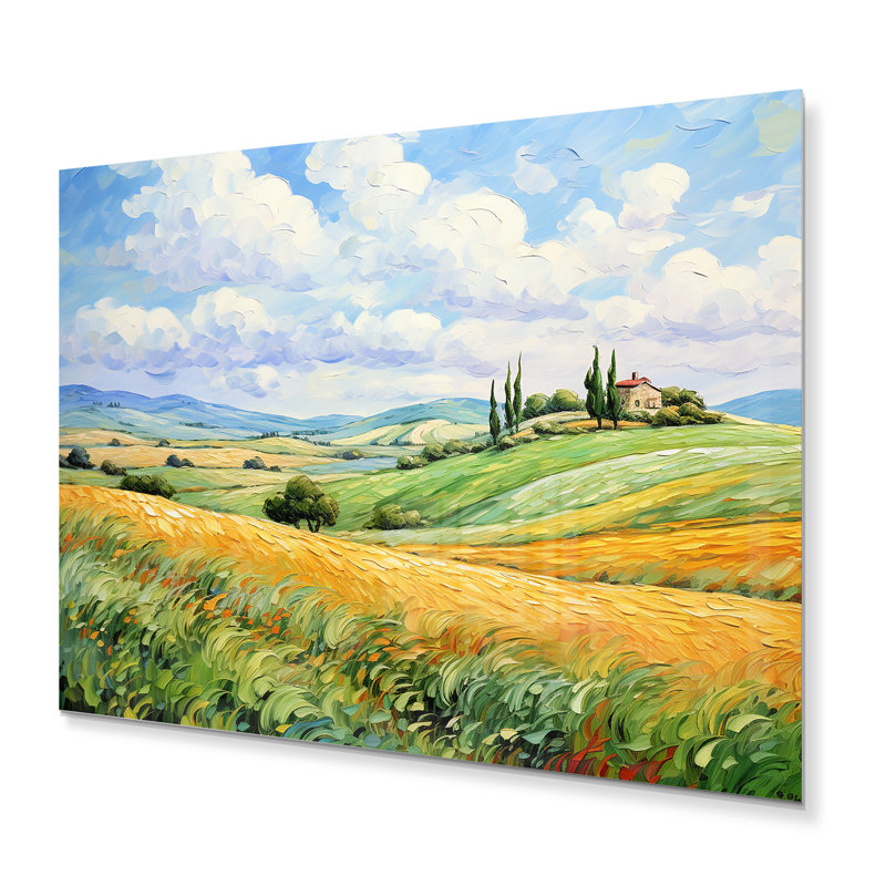 Vangogh Rolling Hills I - impression sur métal, H 30 po x l 40 po