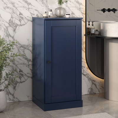 100% Solid Wood 16.5" Bathroom Storage Cabinet with Shaker Door & Adjustable Shelves