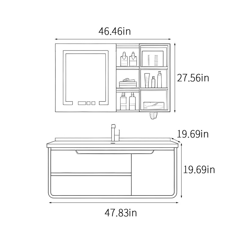 Minimalist French style bathroom cabinet