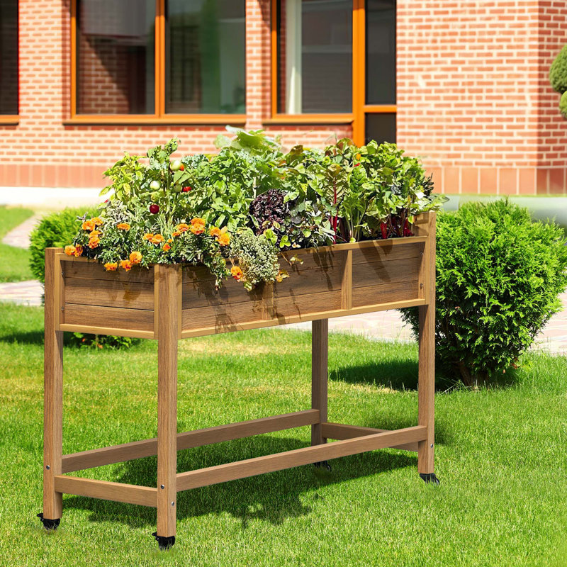 Samoni 46.5" W Rectangular Planter Box, Brown