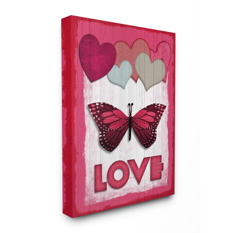 « papillon love design », impression sur toile, Toile tendue, H 20 po x l 16 po