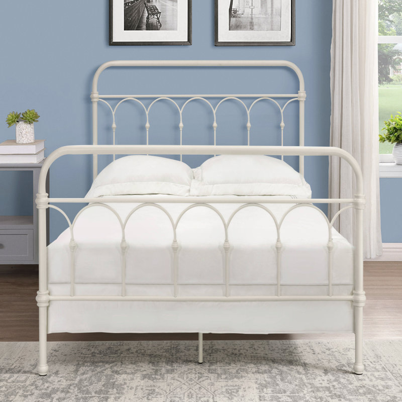 Copake Open-Frame Bed, Queen, Distressed Antique White