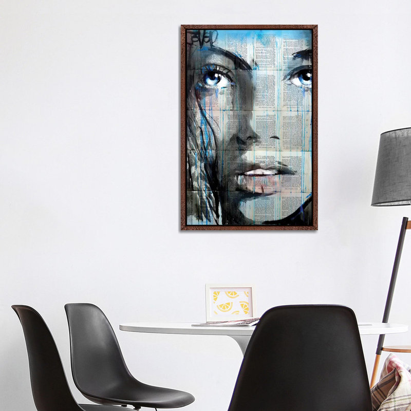 Blue Sway 1 Piece Painting on Canvas, 101.6cm H x 66.04cm W x 3.81cm D, Classic Brown Wood Floater Framed