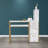 Trea 42.5'' Vanity Makeup Desk with Open Shelves and Drawers, Manicure Desk with Metal Frame