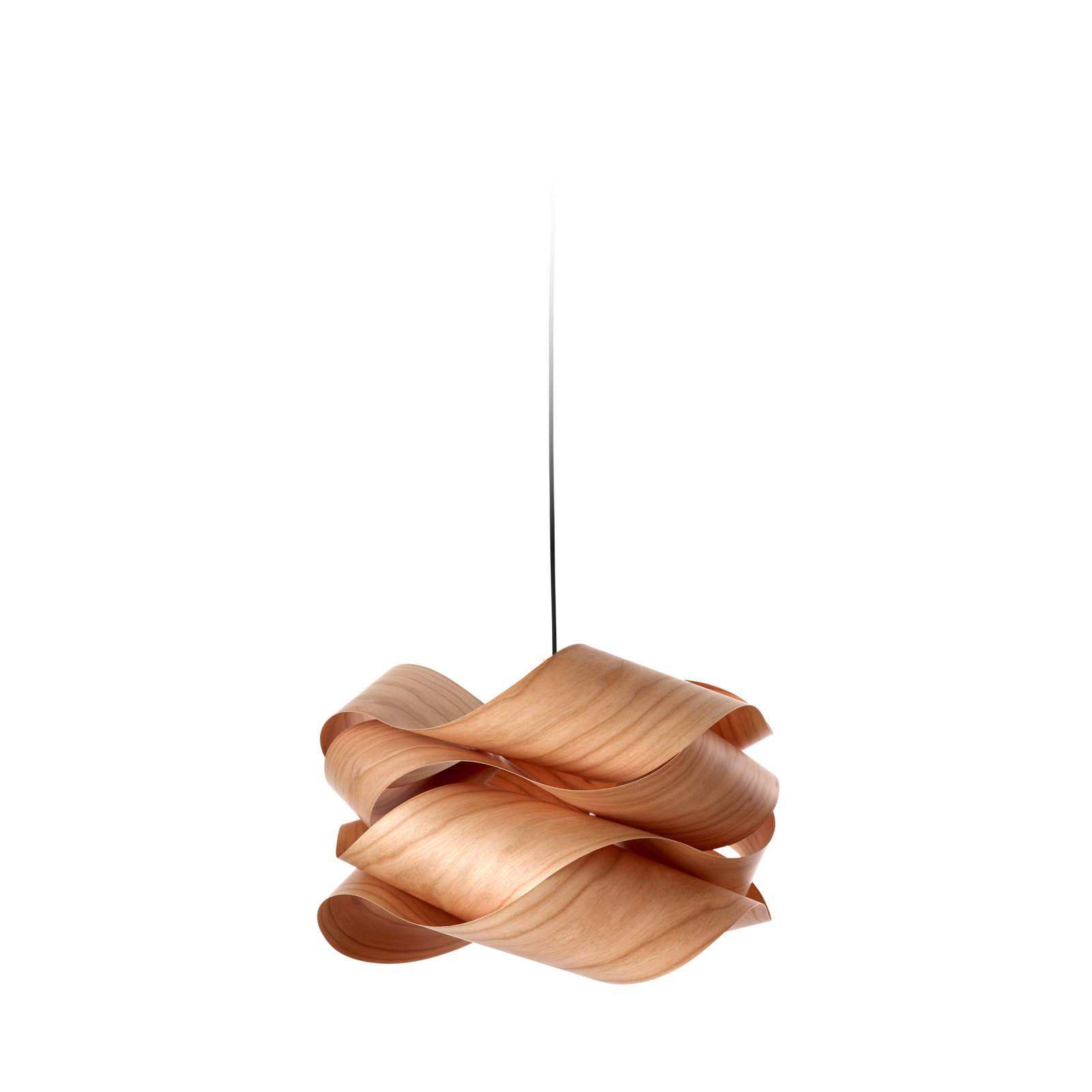 Single Light Dimmable Pendant, Natural Cherry, Nickel, 11" H x 18.1" W x 18.1" D