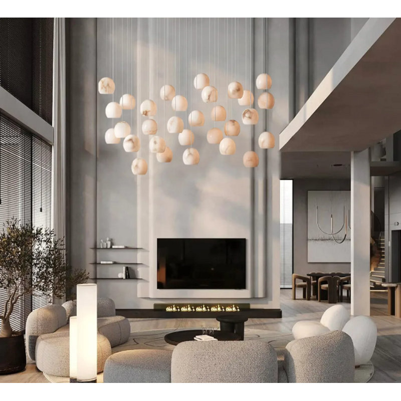 Alabaster Maeva Rectangular Chandelier 30 Light
