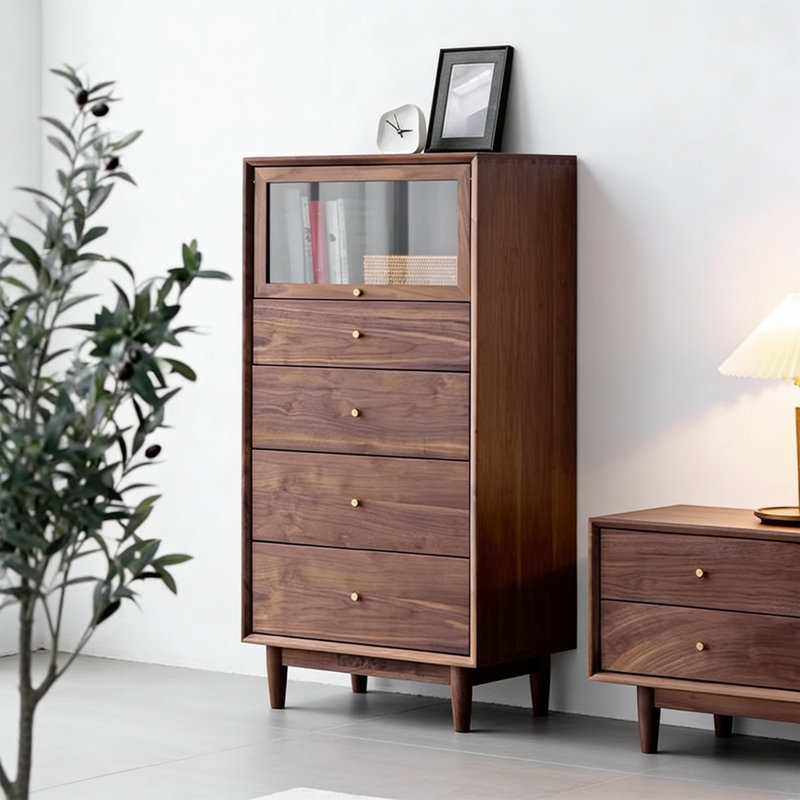 Armoire d'appoint simple et compacte avec porte en verre