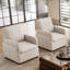 Boucle  Upholstered Accent Chair Wing Back Armchair With Solid Wood Base-922997329