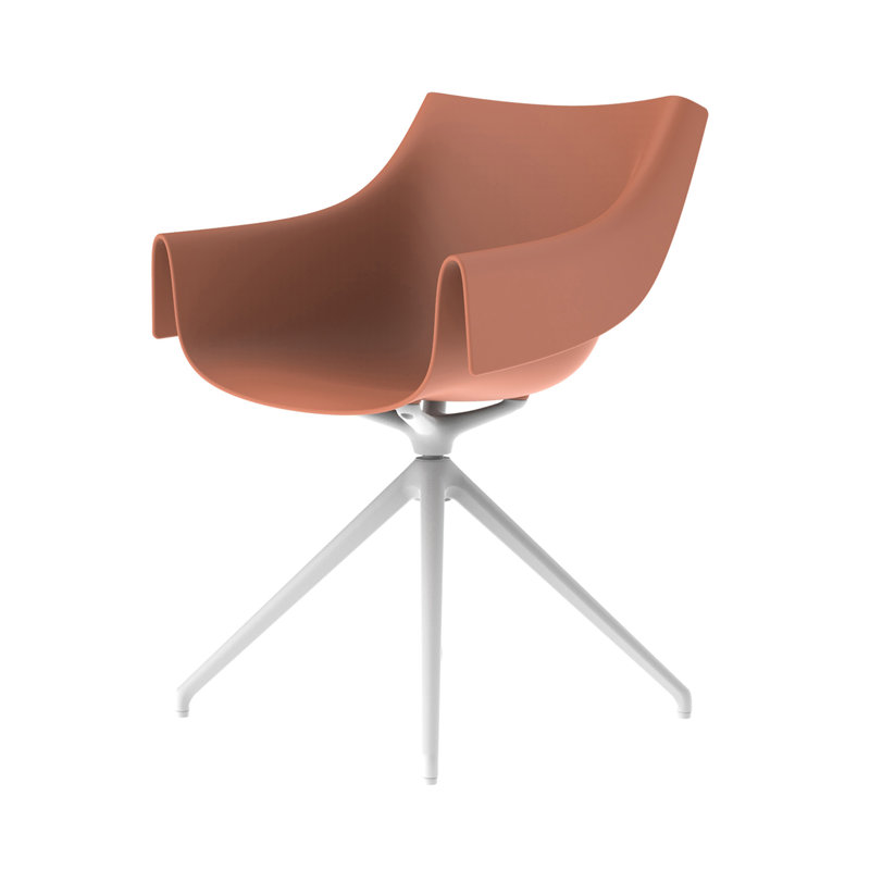 Manta 23.5" W Swivel Armchair, Silver, Ecru