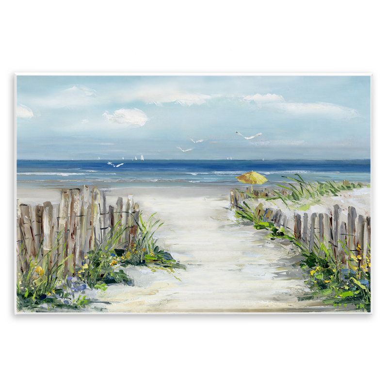 Plaque murale ensoleillée «Dune Path To Ocean» par Sally Swatland, H 13 po x l 19 po