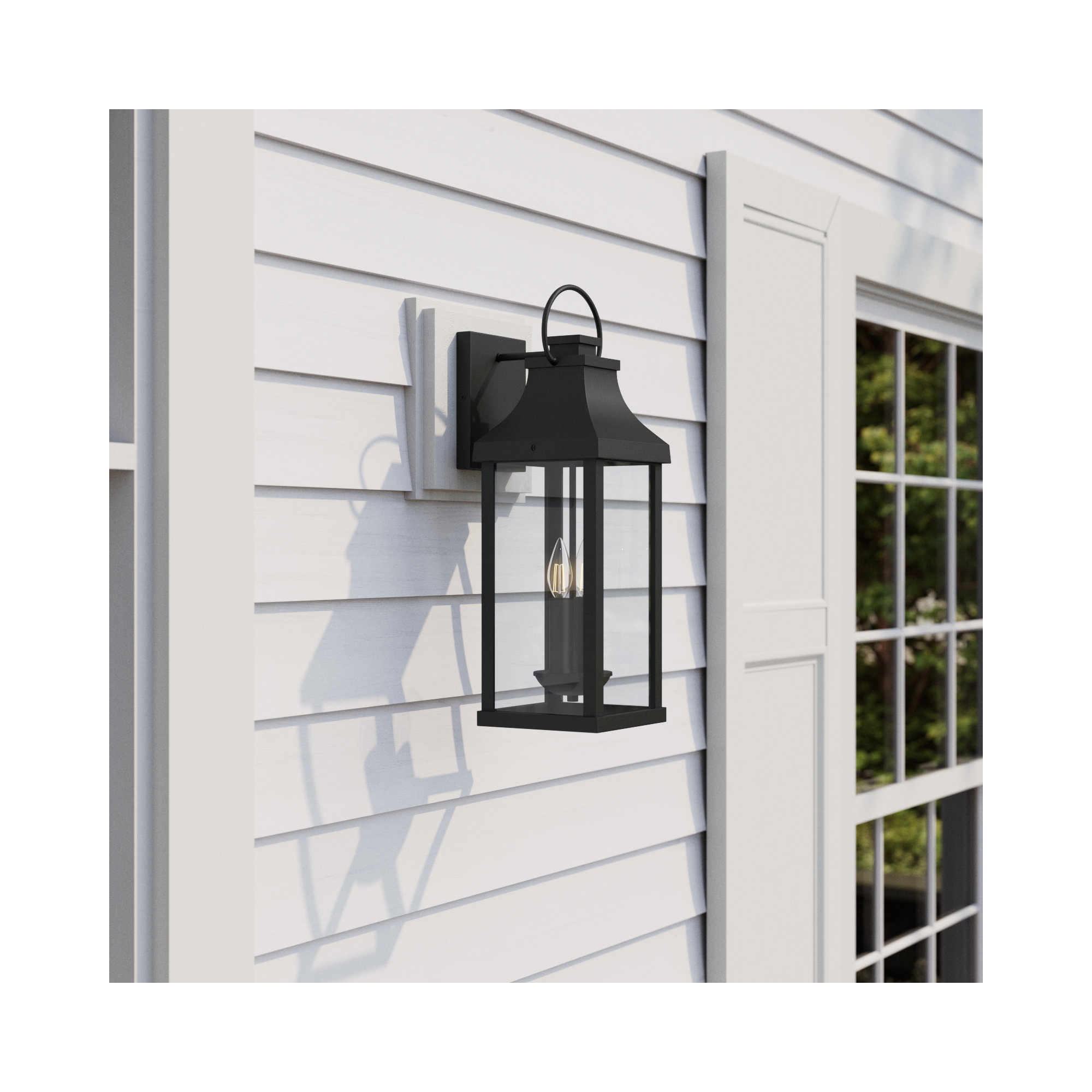 Caden 2 Light Outdoor Wall Light, Black