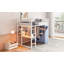 Lit mezzanine simple en métal avec bureau, tablettes, prise de courant, lumière DEL et garde-robe-1654764677