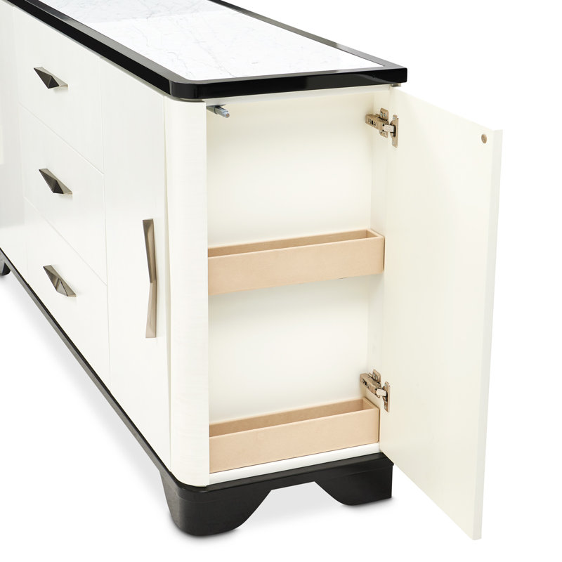 Tuxedo Sideboard With Mirror - Piano Keyboard