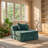 Evergreen 39.37" W x 39.37" D x 24.8" H Chenille Convertible Floor Sofa Bed-1315080373