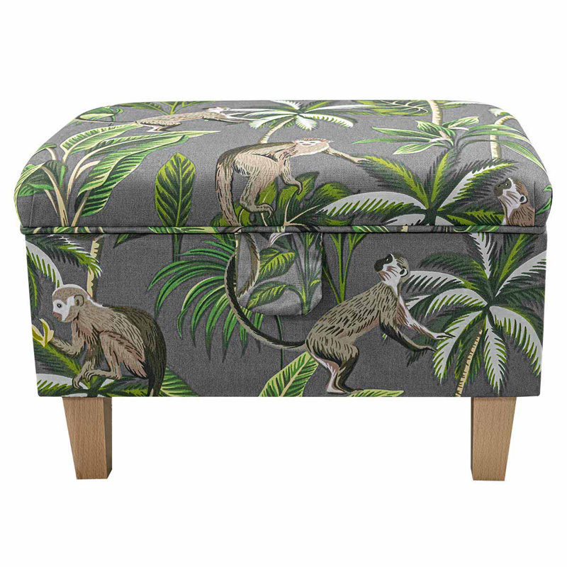 50.8cm Wide Rectangle Floral Footstool Ottoman with Storage