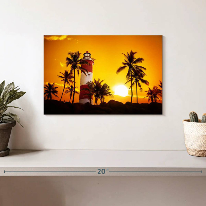 Aletra Kovalam Lighthouse Sunset, 8" H x 12" W