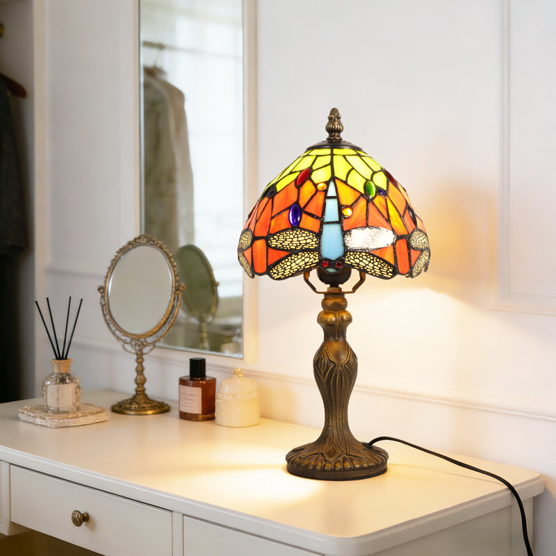 14.7 Inch Vintage Stained Glass Table Lamp