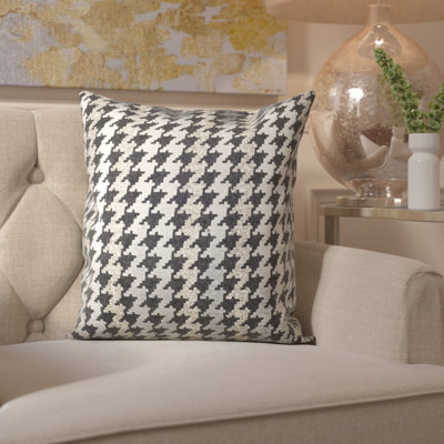 Embroidered Wool Throw Pillow