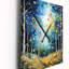 Forest Silent Symphony Pointillism II - Très grandes horloges murales florales-99632813