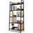 Industrial Ladder Shelf, Rustic 5 Tier Leaning Bookshelf, Wood Metal Ladder Bookcase, Plant Flower Stand Rack Book Storage Shelves For Living Room, Bedroom, Home Office-1899989855-1899989824