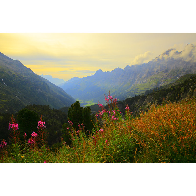 Swiss Uri Alps Landscape by Agustavop - No Frame Art Prints on Canvas, 61cm H x 91cm W