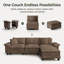 Ensemble de canapé modulaire rembourré 2 pièces, ensemble de canapé surdimensionné avec causeuse et fauteuil-942729328