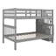 Full Over Full Size Bunk Bed, Convertible To 2 Platform Beds, Solid Wooden Bunk Bed With Storage Staircase, Safety Guardrails-1370688510