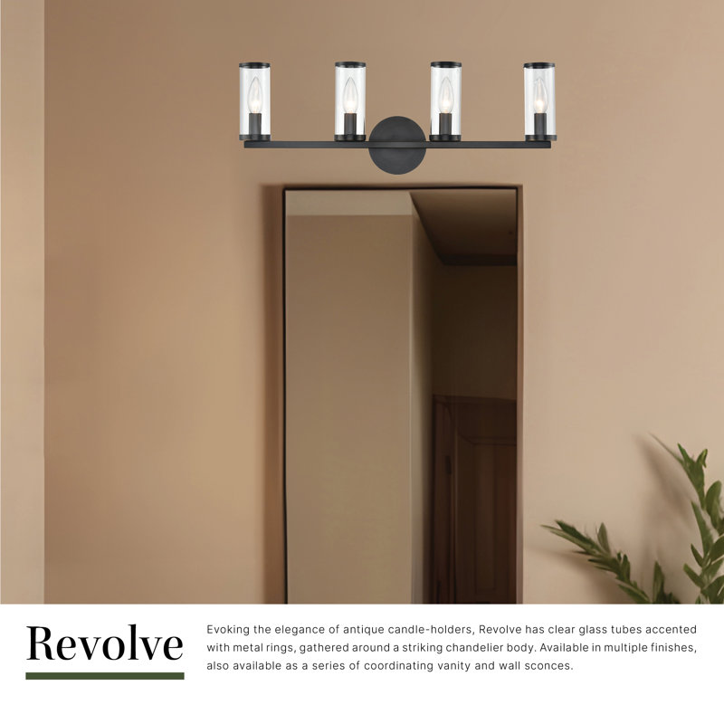 Revolve 4 - Light Vanity Light, Natural Brass
