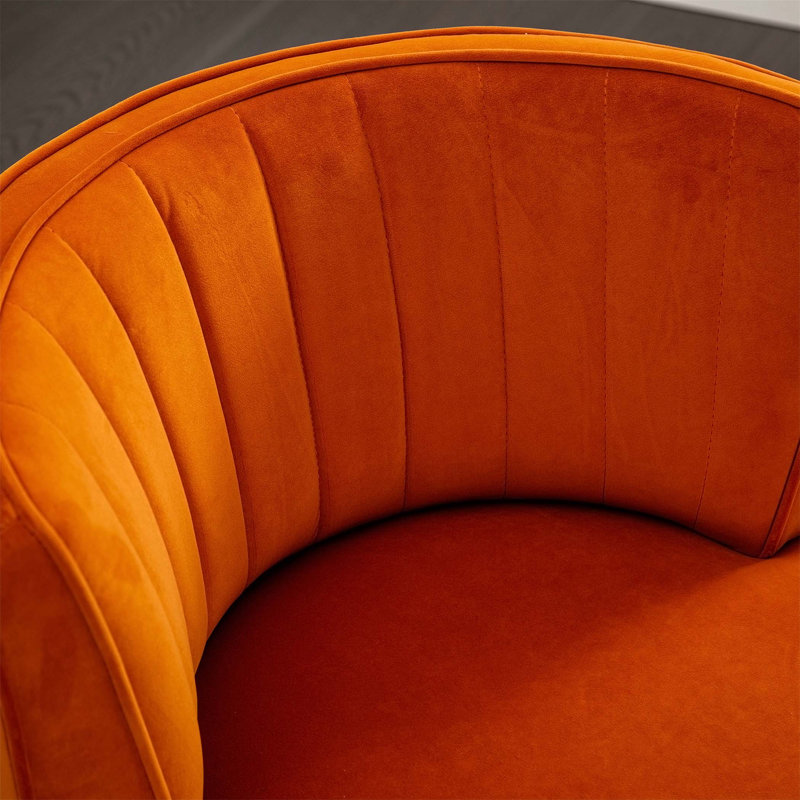 360 Degree Swivel Cuddle Barrel Accent Sofa Chairs,Living room chair,Reading chair, Orange Fabric