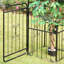 Barrière de jardin 86 "avec des treillis latéraux pour plantes grimpantes, décorations de mariage, vignes avec portes verrouillables, paniers à fleurs, fioritures et pointes de flèches