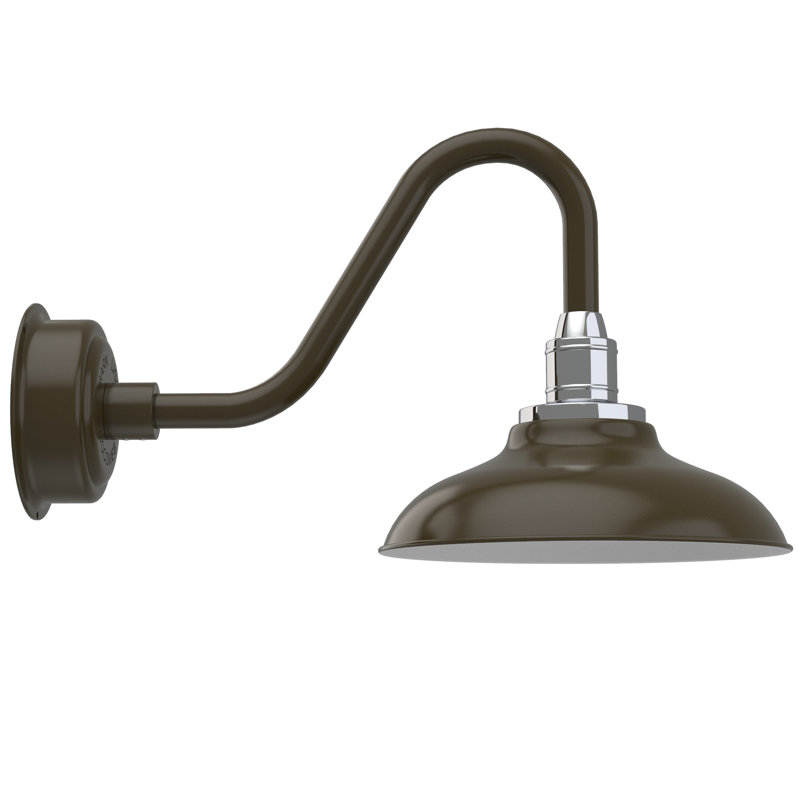 Luminaire de grange d’extérieur Ludwicka, Bronze acajou, H 13,12 po x l 12 po x P 22,25 po