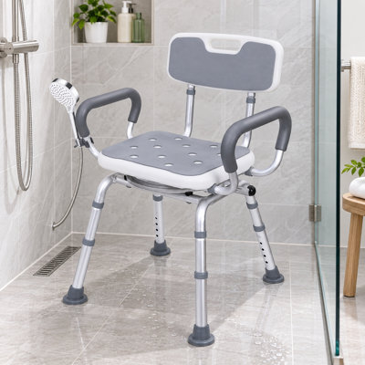 Chaise de douche avec accoudoirs et dossier