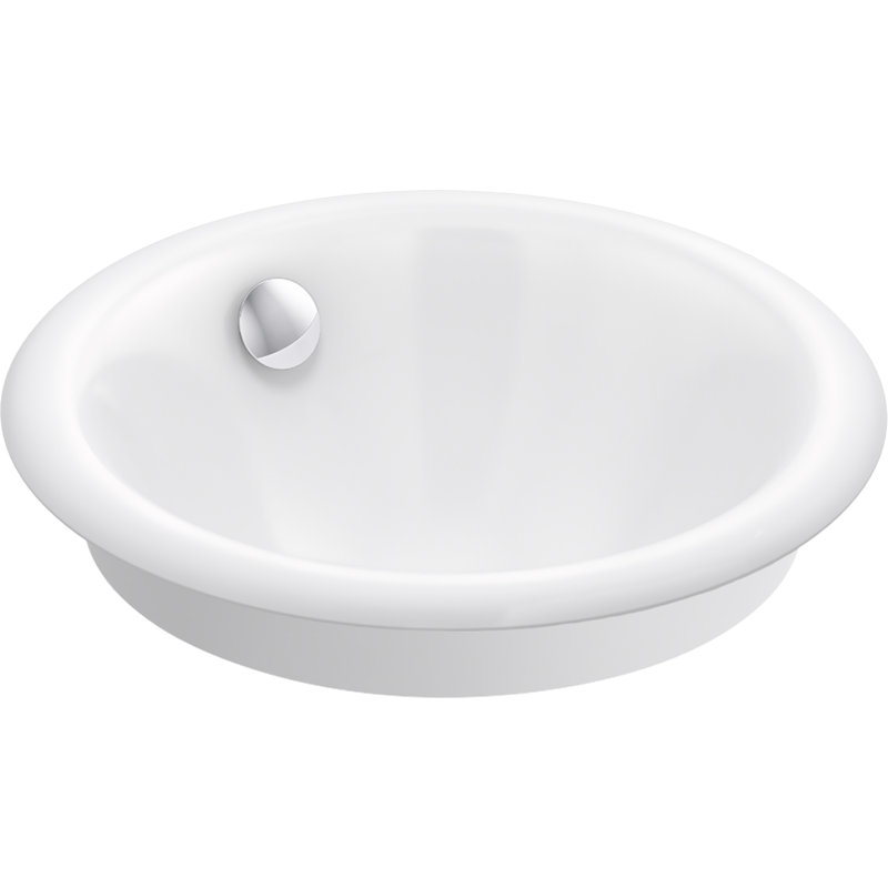 Iron Plains Metal Circular Dual Mount Bathroom Sink with Overflow, Dune/Black