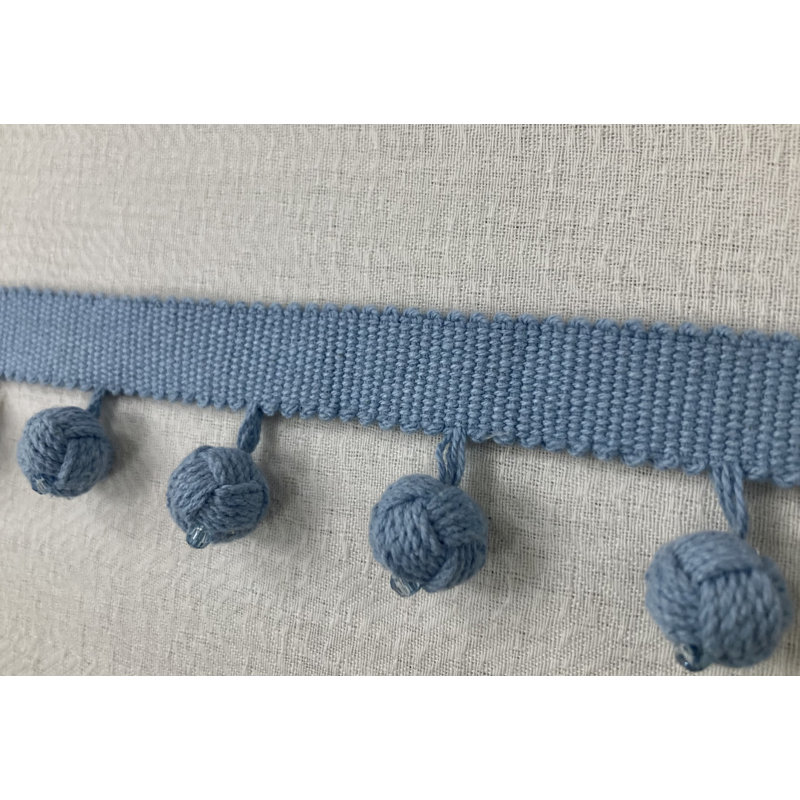Bordure de frange nouée à la main, Bleu français