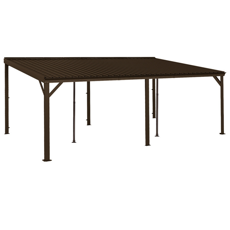 Grands auvents et abris de jardin de 12 pi x 20 pi (cadre inclus), patio en acier moderne