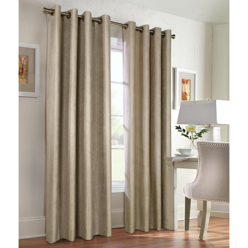 Panneau de rideau simple occultant et isolant avec œillets Rhine, Taupe, l 54 po x L 108 po