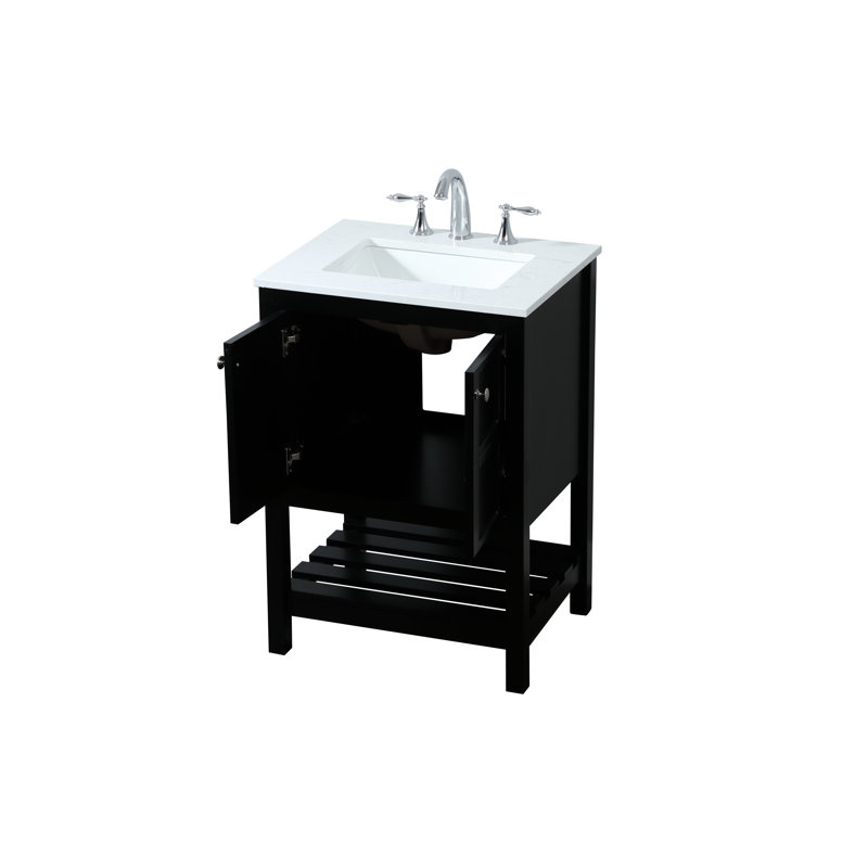 Ensemble de meuble-lavabo simple 24 po Krish, Noir