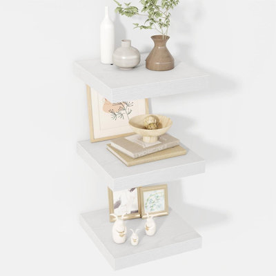 Floating Shelves Set Of 3, 12-Inch Deep Wall Mounted Shelves, Rustic Modern Bookshelves For Extra Storage And Display In Living Room, Bedroom, Kitchen