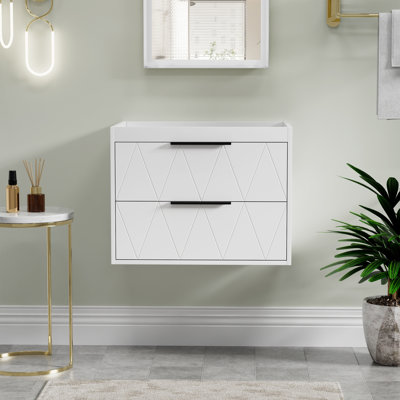 Base de meuble-lavabo simple 24 po, 2 tiroirs à fermeture en douceur, quincaillerie en alliage de zinc
