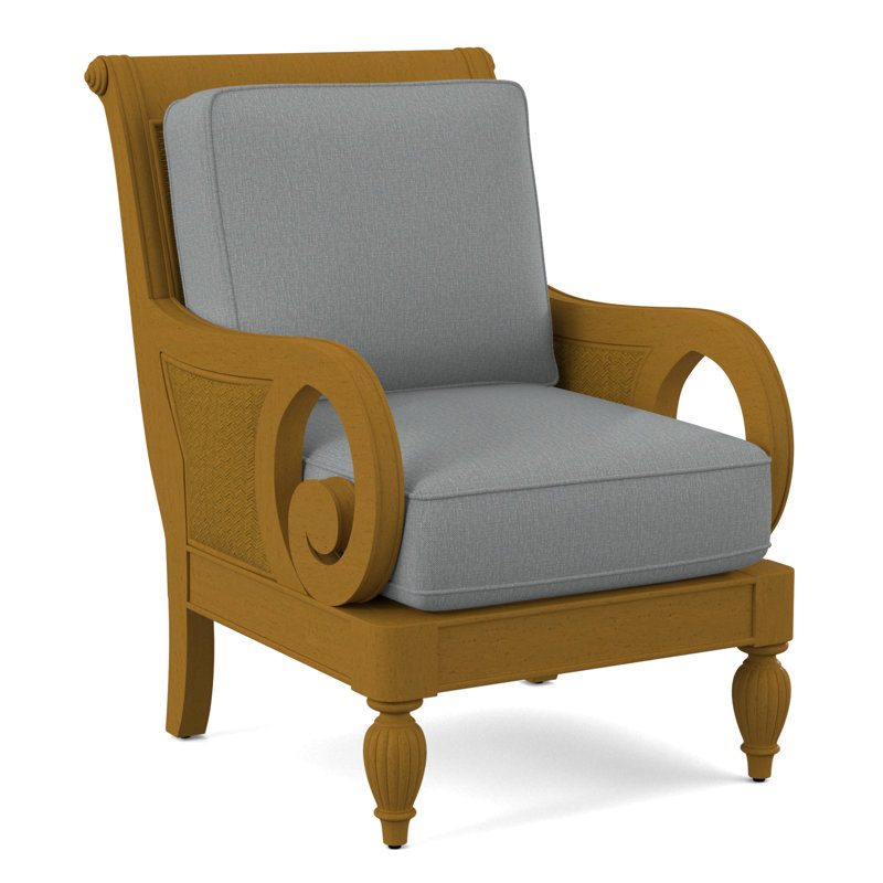 Grand View 71.12Cm Wide Armchair, Light Blue Performance Fabric; 0851-55, Stone Hearth Finish