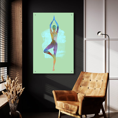 Art mural en verre Winston Porter «Tree Pose Two Moon» par Tim Parker
