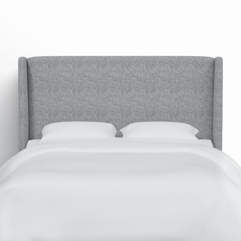 Tête de lit tapissier Tilly, Grand, Lin gris anthracite texturé Zuma